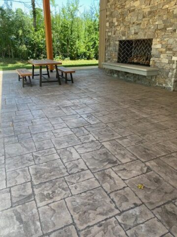 Custom Stamped Concrete slab poured by Clear Creek Concrete in Asheville NC