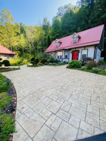 Custom Stamped Concrete slab poured by Clear Creek Concrete in Asheville NC